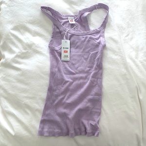 Re/Done x Levi’s racerback tank, lavender, size small